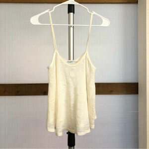 NWT UO Kimchi Blue  Cream Flowy Semi-Sheer‎ Summer Knit Tank Top Sz XS